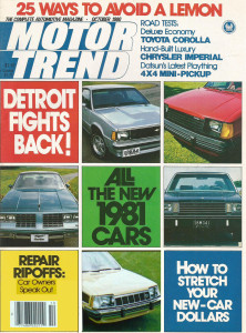 MOTOR TREND 1980 OCT - NEW CARS, FERRARI GTO, PACKARD